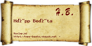 Hápp Beáta névjegykártya